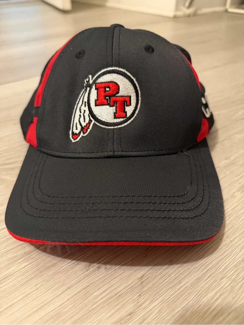 Kids Black and Red PT Embroidered Baseball Cap